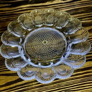 Vintage 1940’s Clear Crystal Glass Serving Platter